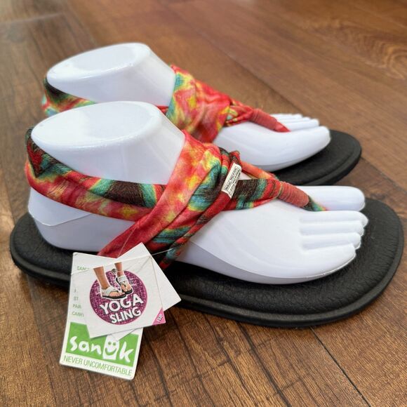 Sanuk Yoga Sling 2 Prints Yoga Mat Sandals Womens Size 9 -NEW- - Picture 1 of 6